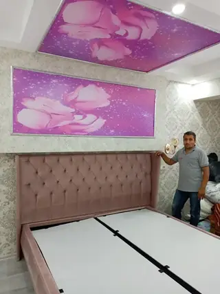 Kapitoneli yatak ve baza kurulumu
